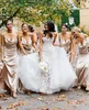 Brudtärna klänning 2021 Sexiga långa ärmlösa klänningar för kvinnor plus storlek brudar maid bröllop av ära