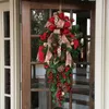 Ghirlanda di Natale Natale Frutta rossa Simulazione Fiore Decorazione della casa Decorazioni di nozze per le vacanze Iintel Ghirlanda per camino da parete 211012