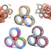 Magnetiska ringar gynnar fidget spinnare leksak för ångest relief stress sensory unzip antistress leksaker terapi pack vuxna tonåringar barn magnet finger gyro