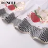 Tongdi Cozinha Cortina Valance Sheer Tiers Pastoral Frutas Café Tulle Bordado Bonito para Janela da Cozinha Sala de Jantar 210913