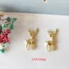 10PCS Elk Jewelry Pendants Gold Tone Deer Alloy Charms Pendants Animal Bracelet Necklace Handmade Crafts Findings Christmas Gift