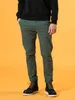 Vårt vinterbyxor Män bomull-Twill Chinos Slim Fit Tapered Klassiska Enzym Tvättbyxor SJ130875 210715