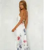 Summer dress women bing vestidos red floral sexy backless sundress maxi boho chiffon beach dresses autumn long casual jurk 2021 210320