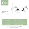 925 Sterling Silver Black Stone Moon Star Clips for Women and Men Punk Fashion Jewelry Bijoux Pendientes BSE387 2105124502988