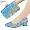 Dress Shoes Ladies And Bag Set For Women Fashion Gold African High Heels Pumps Match With Purse Handbag Clutch 938-40 5.5CM