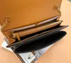 658226 Newest Women chain long Wallet luxury designer chain wallets Cowhide Coin Purse men padlock card holder business money bags284g