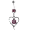 YYJFF D0539 Heart Red Color Belly Navel Button Ring