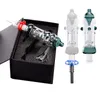 Love_e_cig NC043 Hookah Gift Box Glass Pipe Dabber Bong Pro Set 14mm Titanium Nagelkom Adapter Tips Schotel OD 32 mm Tube Rookpijpen