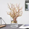 Couronnes de fleurs décoratives branche en plastique artificielle sorcière foncée bricolage bandeau en bois accessoires corne faux arbre fourchette blanc fête de mariage Ch