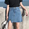 Röcke Frauen EINE Linie Denim Weibliche Hohe Taille Vintage Zipper Jeans Feminino Casual Schwarz Blau Korea Rock Plus Größe 7XL