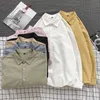 Men039s Casual shirts Men039s Koreaanse mode heren oversize button-down katoen met lange mouwen zwart wit geel roze shirt 4XL 2705752