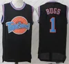 Maillot Space Jam pas cher Film Tune Squad Looney Daffy Duck Bill Murray Lola Bugs Bunny TAZ Tweety Michael James Curry Short de basket-ball noir blanc