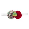 30Pcs/lot Christmas Handmade FOE elastic Headband floral Bow Headbands For Kids Girls Hair Accessories wholesale