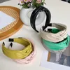 Faux Leather Pure Color Knotted Headbands Twist Hairband Elastic Head Hoop For Women Girls Hair Accessories Ladies Adult Headband