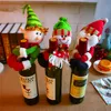Vinflaska Skyddsväska Kram Santa Claus Snögubbe Elf Doll dekorationer för middagsbord Julfest dekor
