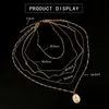 Fashion Pendant Necklaces Buddha Women Alloy 5 Multilayer South American 18k Gold Plated Link Chains Necklace Chokers Jewelry Gift