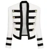 High Street Est Designer Jacket Dameskleur Blokkers Kraagloze Leeuw Knoppen Band 210521