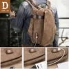 DIDE Sac à dos pour hommes Charge USB 15.6 Ordinateur portable Noir Sacs à dos en cuir Sac à dos de voyage Sac à dos mâle étanche Vintage Schoolbag 210929