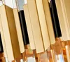 Lampade a sospensione moderne di illuminazione del candeliere di cristallo dell'oro per il salone Lampada rotonda di lusso Decorazione domestica Catena LED Cristal Light Fixtures