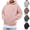 Fashion Men's Casual Solid Color Hooded Long Sleeve Autumn Winter Warm Pocket Loose Sweatshirt Plush Fleece Hoodies Sportwear#g3 211217