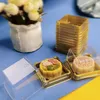 カップケーキプラスチックケーキボックスシングルボックスゴールデンまたはブラックボトムムーンケーキPVCフードギフトパッケージ包装rh91340