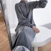 Moda Primavera Estate Casual Gentle Plaid Long Dress Women's Midumn French Shirt Collar Sleeve Abiti Donna 210520