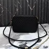 Últimas atualizações designer mulheres genuíno couro câmera sacos fio diagonal xadrez costurado lou ombro saco de ombro bronze hardware metálico zipper grande capacidade de grande capacidade