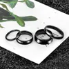 Eamti 2/4/6/8mm Simple Black Man Women Titanium Wedding Band Engagement s Polished Cocktail Ring Anel Feminino size 15