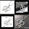 Pendant & Jewelry Fashion Rainbow Necklace Lesbian Necklaces Pendants For Women Gay Pride Sier Color Jewelry Bead Chain Link 24Inc2664