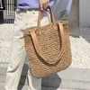 Designerin große Kapazität Strohbeutel für Frauen Weiden gewebt Rattan Handtasche TOTE Schulterbali Strandbetrieb 2109295417436