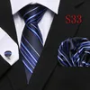 Mode Business Black Floral Neck Tie Set Paisley Polyester Mens Strip Slipsar För Män Formal Lyx Bröllop Neckties