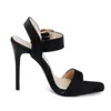 Noir abricot grande taille femmes sandales bout ouvert été moderne mode boucle mince talon haut chaussures de soirée femme 33-45
