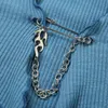 Blaues Crop-Top mit Schnürung und Rüschen, Damen-Langarmshirt mit V-Ausschnitt und Vintage-Strick-Tops für den Winter 210427
