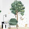 Mignon Swing Kitten Stickers Muraux Enfants chambres Chambre Décoration Murale Vert Arbre Stickers pour Salon Vinyle Art Peintures Murales Décoration de La Maison 210929