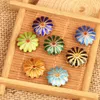 10pcs Cloisonne Enamel Chrysanthemum Lotus Beads DIY Jewelry Making Supplies Pendant Earring Necklace Bracelet Anklet Accessories