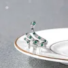 1pcs New Fashion Fill in White Green Water Drill Cute Snake Zinc Alloy Silver Plated Cool Rings for Women Animal Jewelry Q07083148724