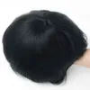 Hållbart tunt system Naturliga europeiska Toupee PU Hårersättning för män Wig V Looped Pure Handmade Ever Beauty6350396