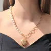 2021 Moda Motyl Naszyjnik Dla Kobiet Złoty Biżuteria Serce Klejnot Pearl Koraliki Naszyjniki Całe przedmioty Gifts Girl