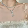 Chokers Fashion Pearl Toggle Clasp Necklace for Women Love Little Angel Meerlagige hanger Trend Trend Choker Keten Sieraden Heal2222