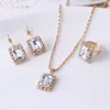 Necklace Earrings Set & Bridal Rings Wedding Crystal Women Fashion Rhinestone Jewellery
