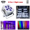 (8 pcs +1 fly case /lot) led stage lights Infrared remote control RGBWYP 6x18W wireless dmx battery operated wedding decoration uplights