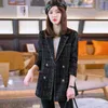 Damenanzüge Blazer Vintage Plaid Damen Blazer mit gekerbtem Kragen Langarm Elegante Jacke Fügen Sie Baumwolle hinzu, um den Damen-Freizeitmantel zu verdicken