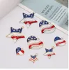 100 sztuk dużo patriotyczne czerwone białe niebieskie dżetów amerykański USA amerykańskie flaga gwiazda naszyjnik wisiorek 4 lipca biżuteria d9bsn