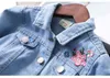 Girls Jackets Spring And Autumn Children Clothing Denim Embroidered Jacket Outerwear 1-6 Years Old Baby Coat For 211204