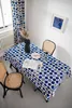 Royal Blue Big Dot Geometric Printed Table Cloth Rectangular Cotton Linen Table Cover Mesa Geometric Modern Simplicity