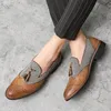 Dress Shoes Semi-formal Leather For Men Tassel Casual Brogue Flats Carved England Loafers Zapatos Hombre