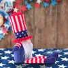 Fête Décor American Independence Day Gnome Rouge Bleu À La Main Patriotique Nain Poupée Enfants 4 Juillet Cadeau Décoration de La Maison SN3875