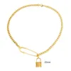 Colliers pendants Pins de sécurité Collier en acier inoxydable pour femmes Goldsilver Couleur Metal Médaillon Collier Collier Cuban Chain8228812