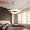 Ceiling Fans 86LIGHT Modern Fan Lights Invisible Blade With Remote Control 3 Colors LED For Home Dining Room Bedroom Restaurant