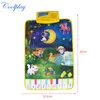 37,5 x 62 cm New Kid Baby Touch Play Game Teppichmatte mit 8 Tasten 7 Tiergeräusche Musikspielzeug Singende Musik Mond und Tiere 210320